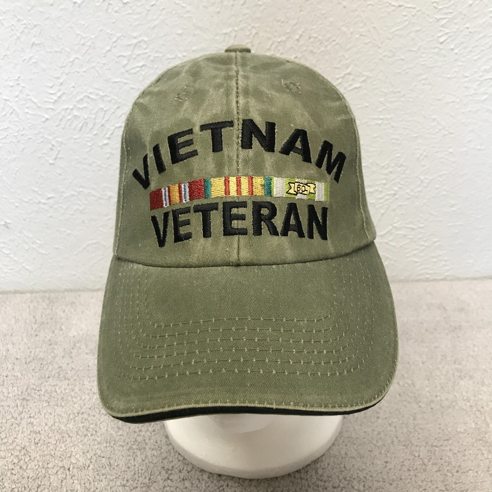 Vietnam Veteran Hat Cap Military Green Adjustable Eagle Crest